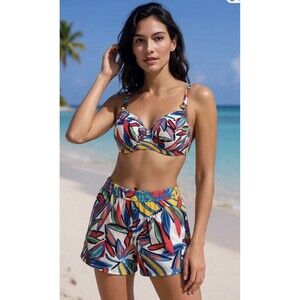 Bleu Rod Beattie Bikini Top Only Womens Tropical Swim Beach Vacation,  Size 40 D